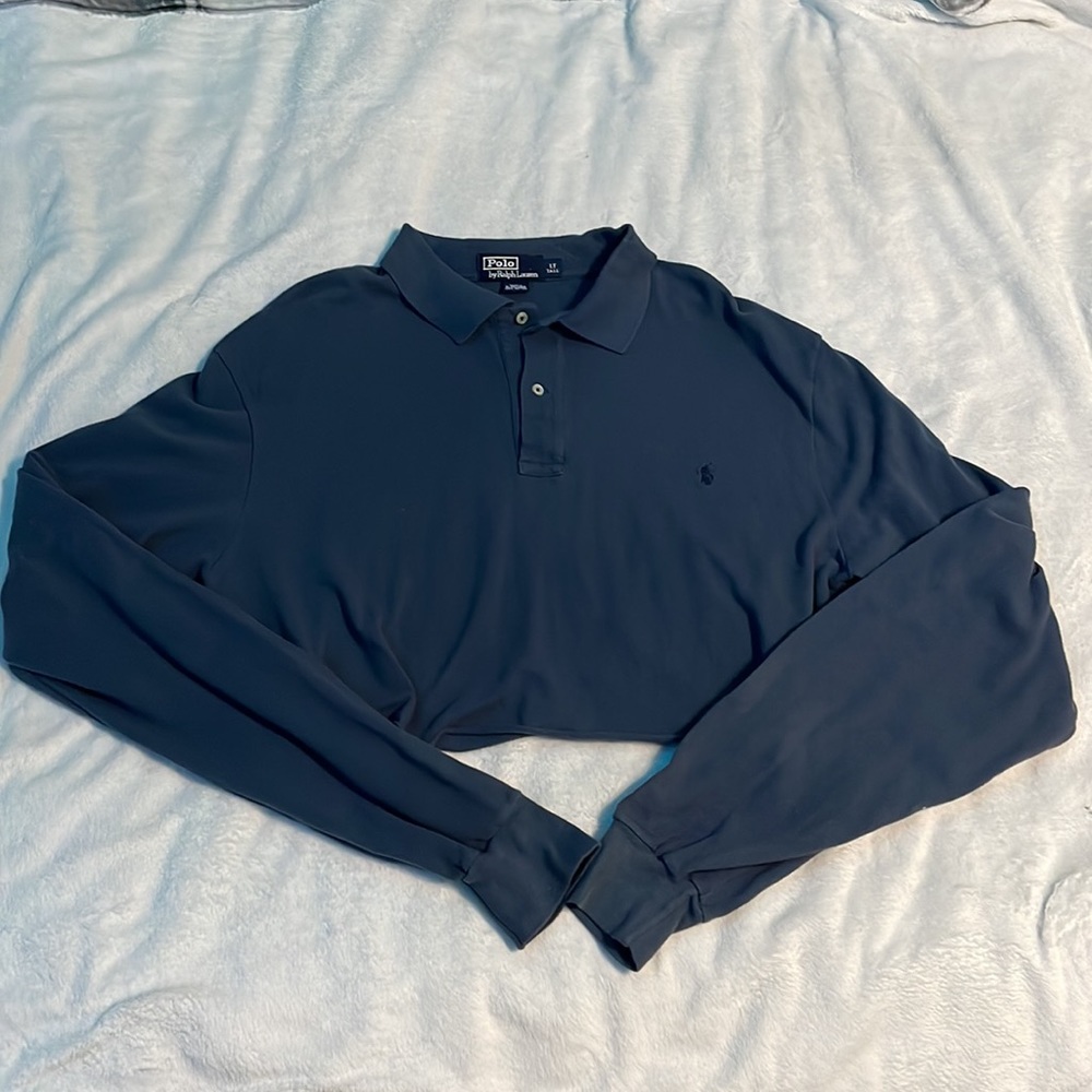 Grayish Blue cropped Polo Lauren